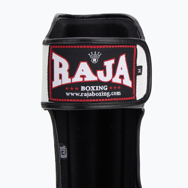 RAJA BOXING Parastinchi leggeri in vera pelle protezioni bianche per tibia e piede 6