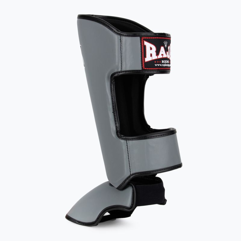 RAJA BOXING Parastinchi leggeri in pelle grigia per tibia e piede 3