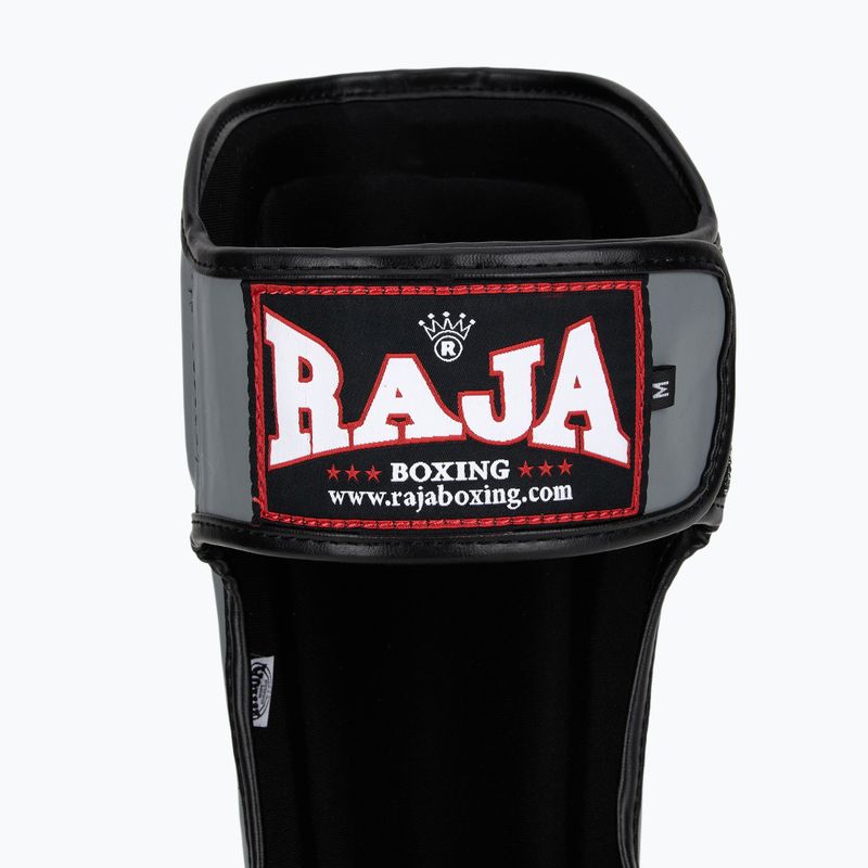 RAJA BOXING Parastinchi leggeri in pelle grigia per tibia e piede 6