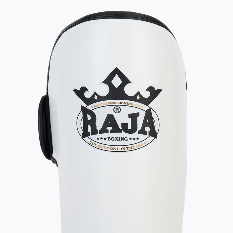 RAJA BOXING Parastinchi leggeri in pelle bianca per tibia e piede 6