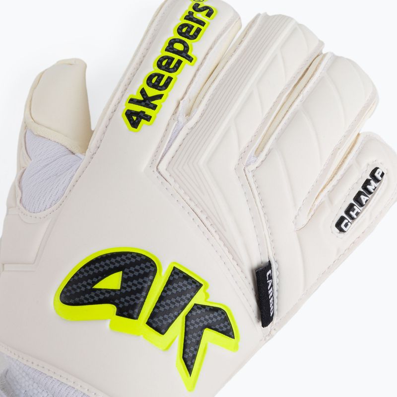 Guanti da portiere per bambini 4keepers Champ Carbo V RF Strap bianco/giallo 3