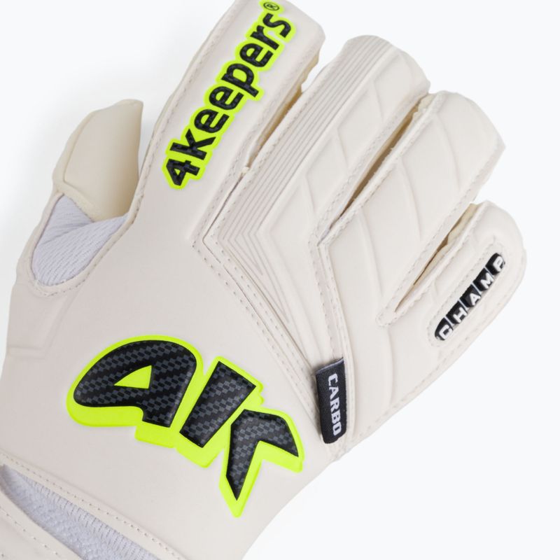 Guanti da portiere per bambini 4keepers Champ Carbo V HB bianco/giallo 3