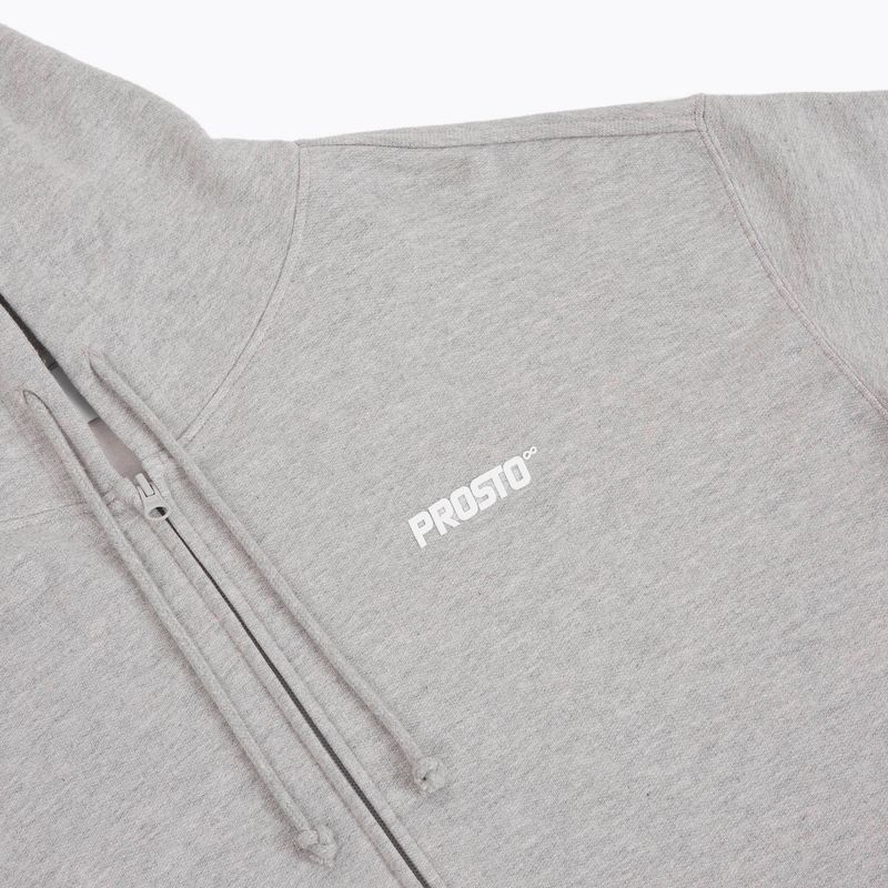 Felpa con cappuccio PROSTO Uomo Logo Zip grigio 3