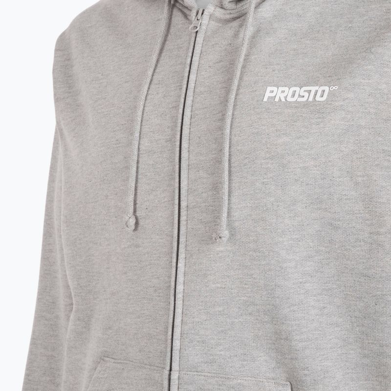 Felpa con cappuccio PROSTO Uomo Logo Zip grigio 4