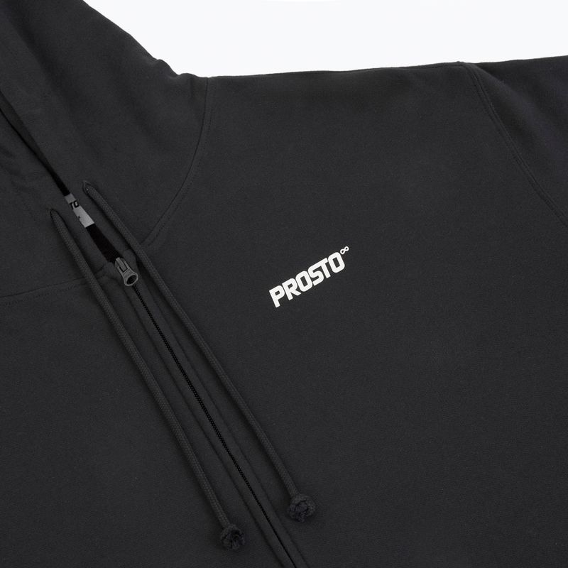 PROSTO Uomo Felpa con cappuccio Logo Zip nero 3