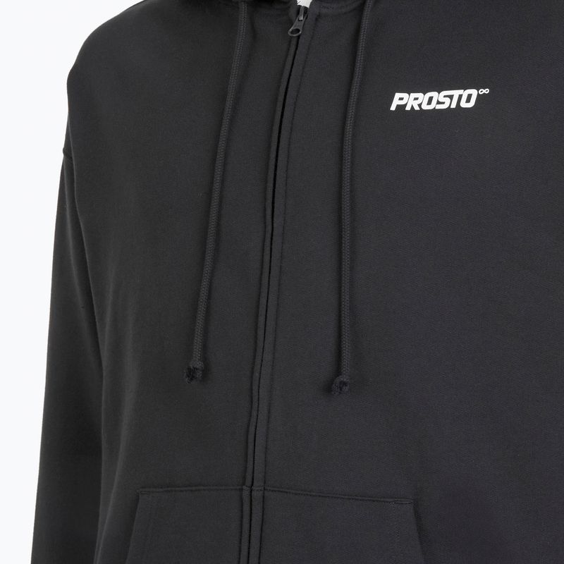 PROSTO Uomo Felpa con cappuccio Logo Zip nero 4