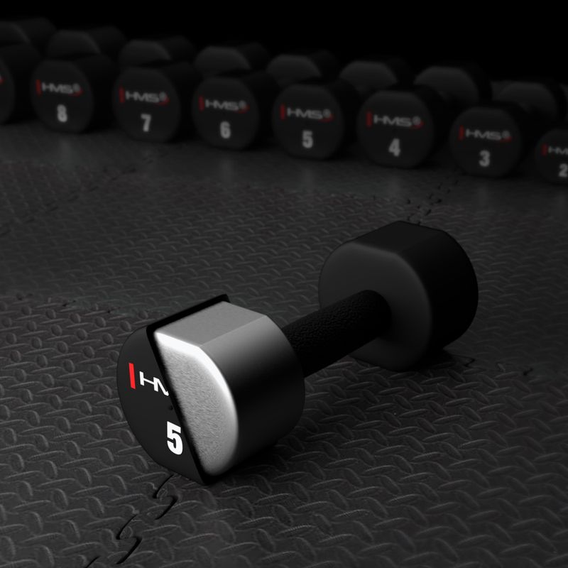 HMS HPT02 Manubri in TPU 2 pz. 5 kg nero 7