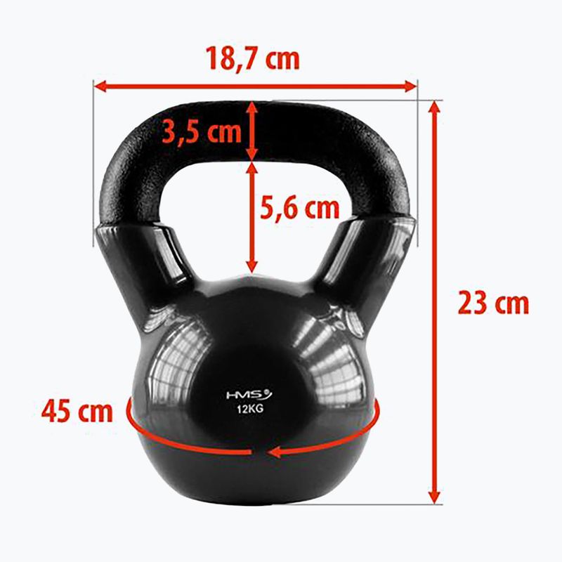Kettlebell HMS KNV12 12 kg nero 3