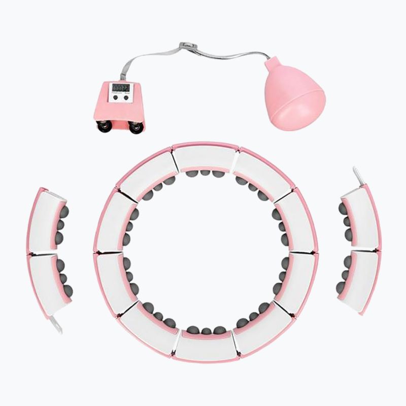 Hula hop con peso e contatore HMS FH06 bianco-rosa 30-6-105 3