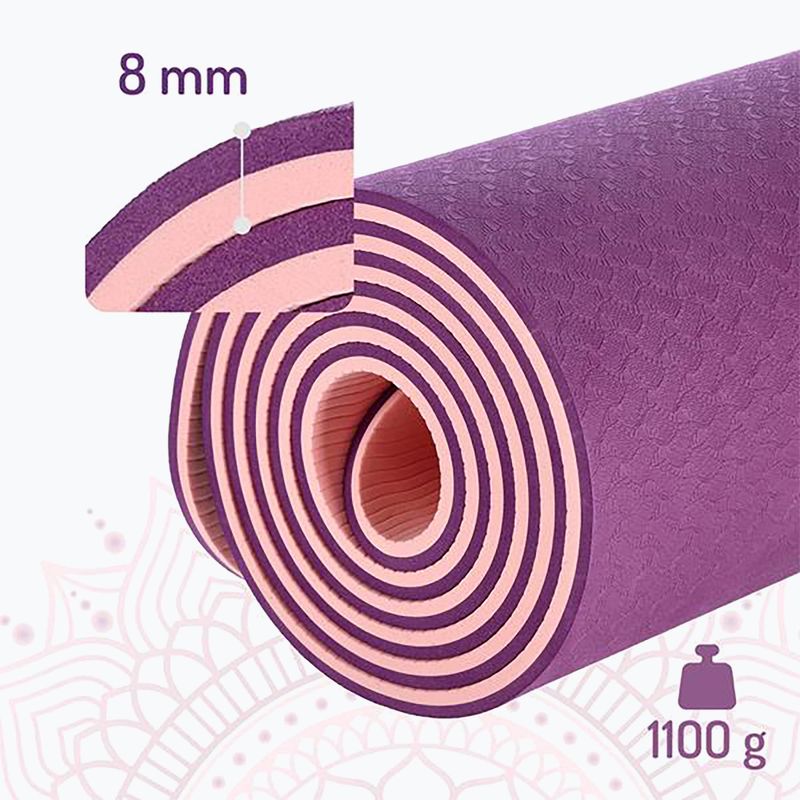 Tappetino da yoga HMS YM10 8 mm viola 4