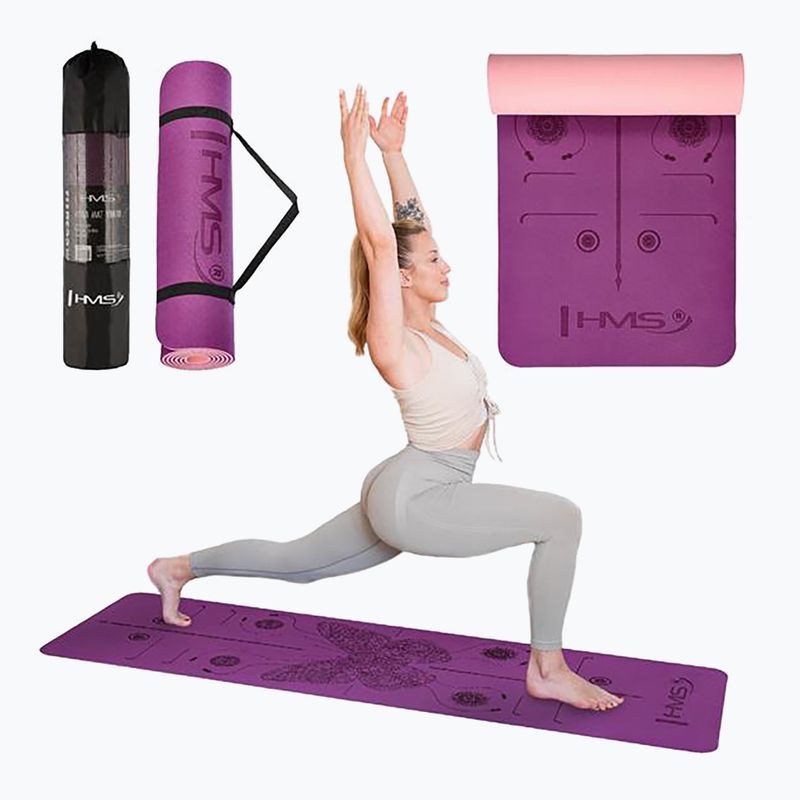 Tappetino da yoga HMS YM10 8 mm viola 5