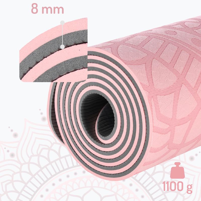 Tappetino da yoga HMS YM10 rosa chiaro 3