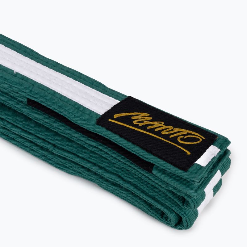 Cintura di jiu-jitsu brasiliano per bambini MANTO BJJ Tag verde con striscia bianca 2