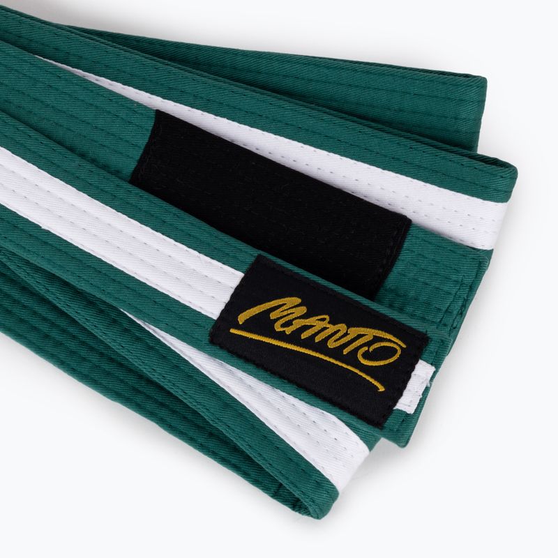 Cintura di jiu-jitsu brasiliano per bambini MANTO BJJ Tag verde con striscia bianca 3