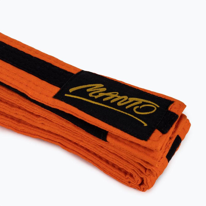 Cintura di jiu-jitsu brasiliano per bambini MANTO BJJ Tag arancione con striscia nera