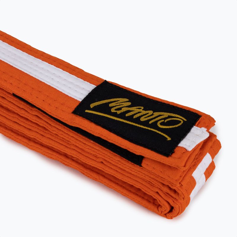 Cintura di jiu-jitsu brasiliano per bambini MANTO BJJ Tag arancione con striscia bianca
