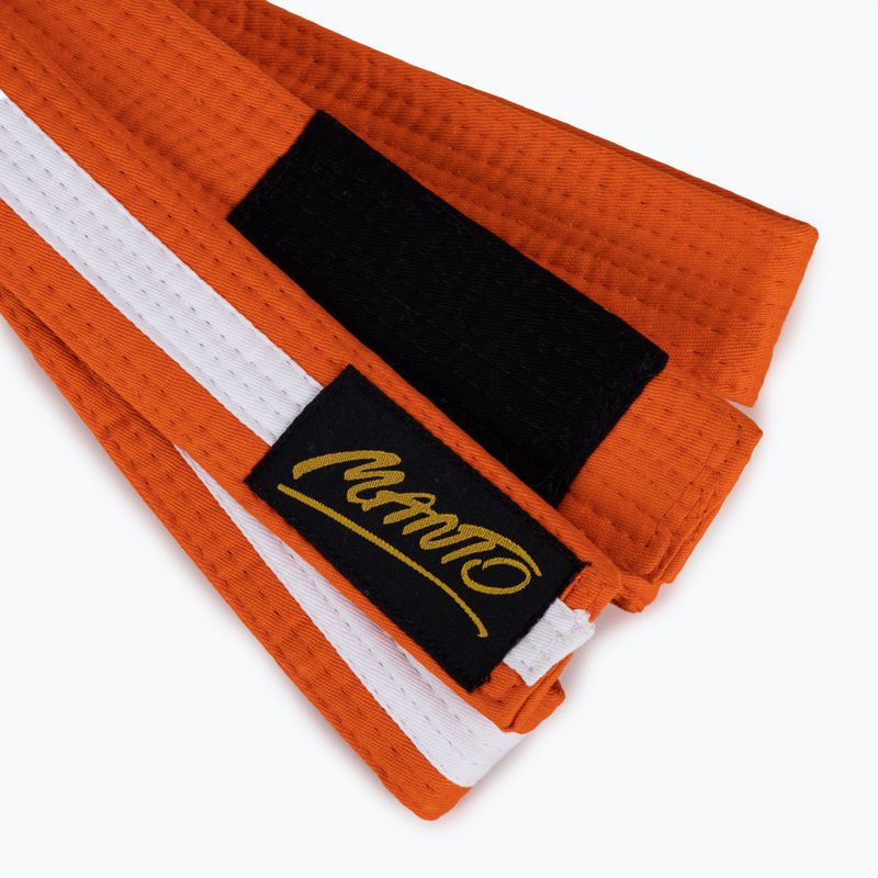 Cintura di jiu-jitsu brasiliano per bambini MANTO BJJ Tag arancione con striscia bianca 2