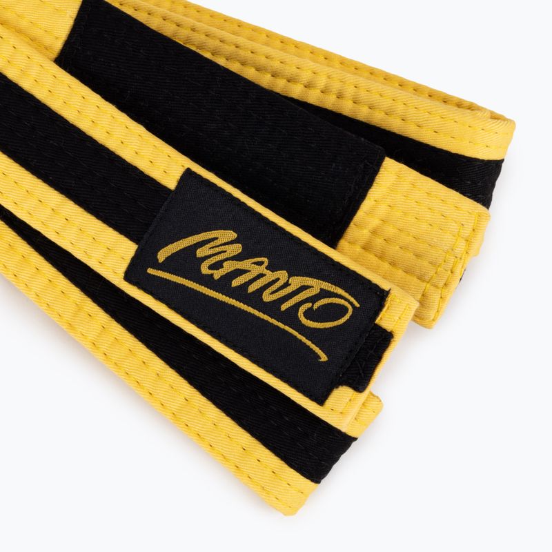 Cintura di jiu-jitsu brasiliano per bambini MANTO BJJ Tag giallo con striscia nera 2