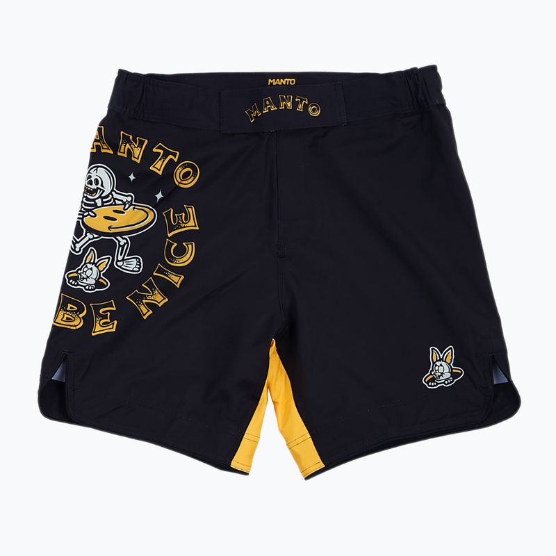 MANTO Just Be Nice - Pantaloncini da allenamento da uomo, nero