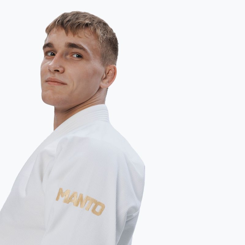 GI per jiu-jitsu brasiliano MANTO Rise 2.0 bianco 4