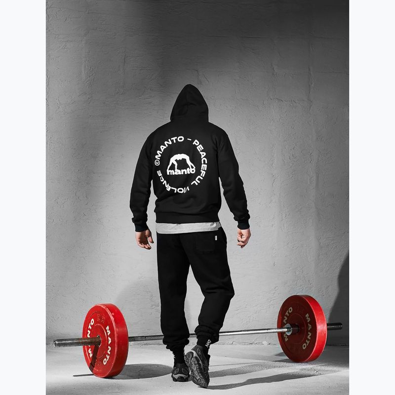 Felpa da uomo MANTO Label 25 Regular Hoody nero 6