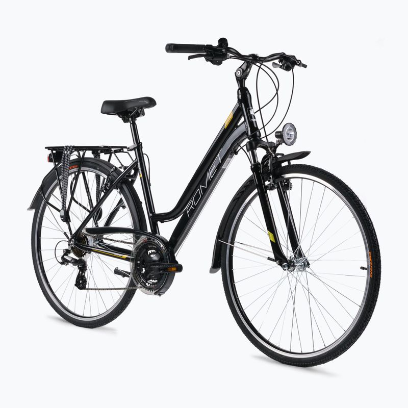 Bicicletta da trekking da donna Romet Gazela nero/giallo/oro 2