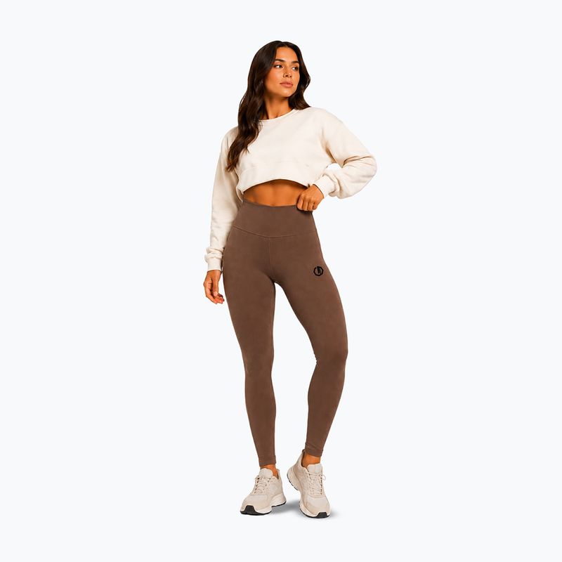 Leggings da allenamento donna Octagon Legion Ribber brown 2