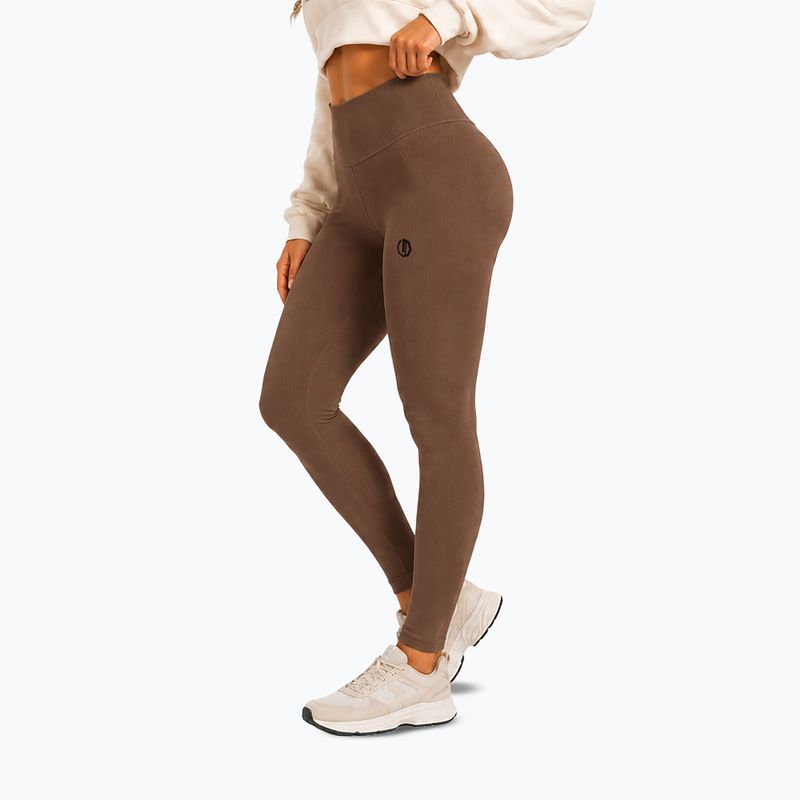 Leggings da allenamento donna Octagon Legion Ribber brown 4