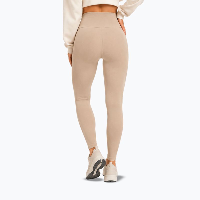 Leggings da allenamento donna Octagon Legion Ribber beige 3