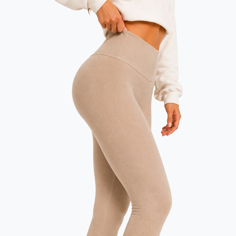 Leggings da allenamento donna Octagon Legion Ribber beige 5