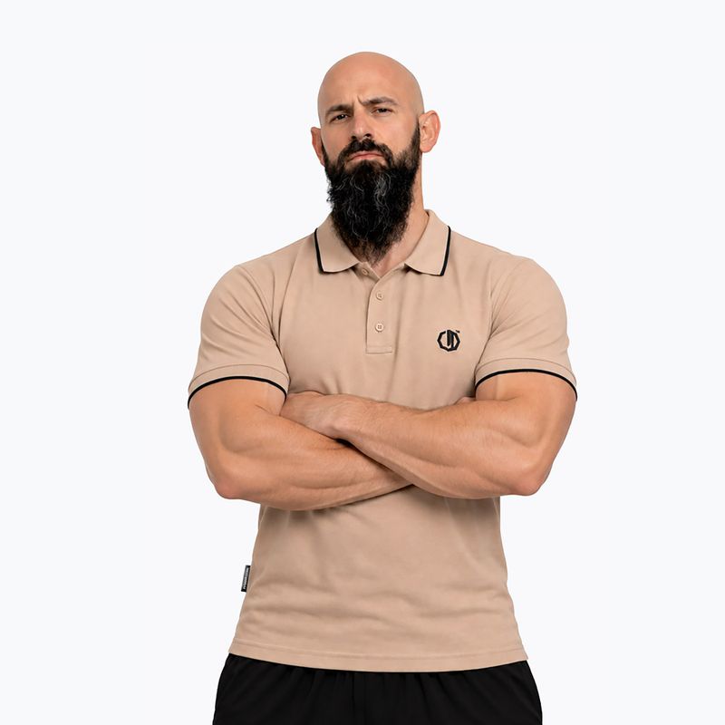 Polo uomo Octagon Legion Tipped Small Logo 3D Polo beige 3