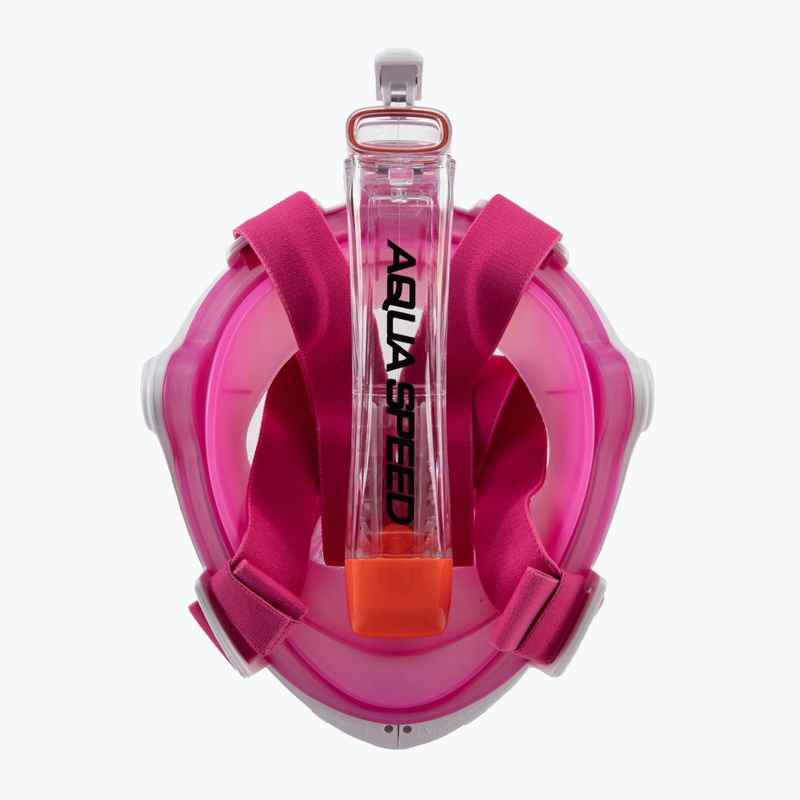 Maschera integrale da donna per lo snorkeling AQUA-SPEED Spectra 2.0 bianco/rosa 4