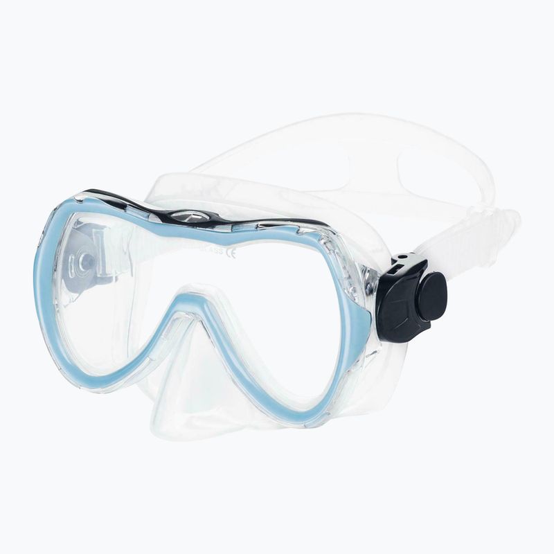 Set da snorkeling per bambini AQUA-SPEED Enzo + maschera Evo + boccaglio + sacchetto azzurro chiaro 2