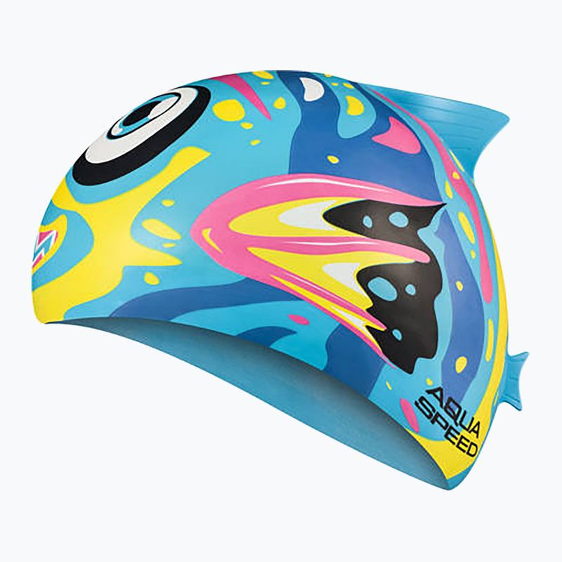 Cuffia da nuoto per bambini AQUA-SPEED Zoo Fish blu/giallo/rosa 2