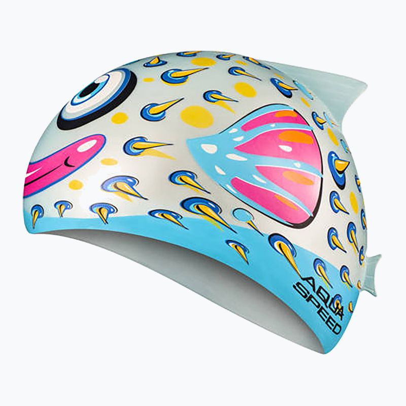 Cuffia da nuoto per bambini AQUA-SPEED Zoo Fish blu/rosa/giallo 2