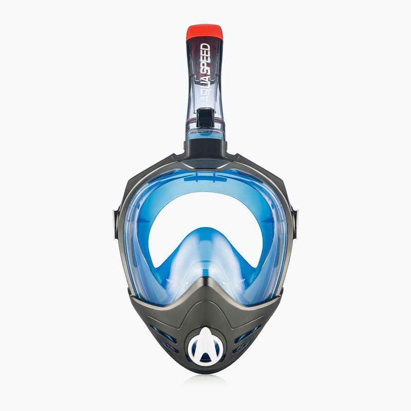 AQUA-SPEED Maschera integrale Brizo per snorkeling + supporto per fotocamera nero/blu 2