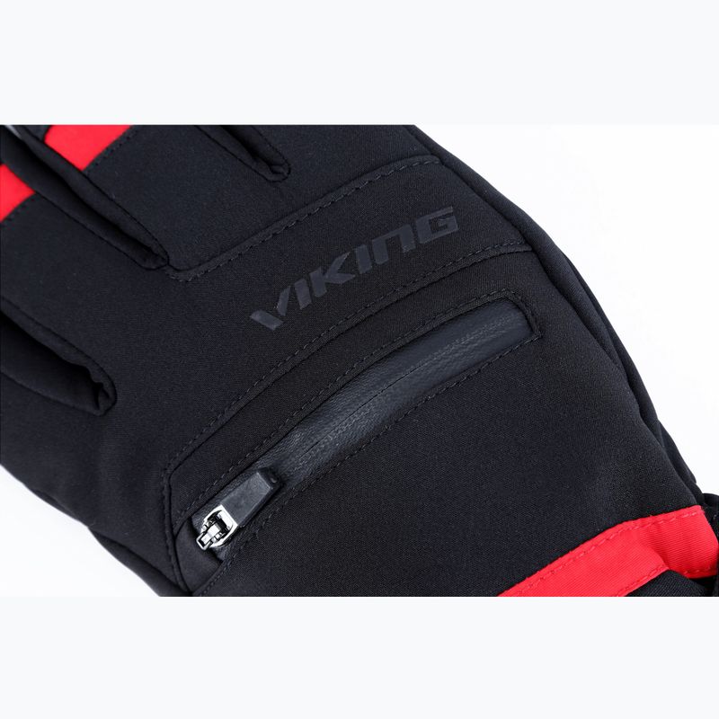 Guanti da sci Viking Kuruk 2.0 nero/rosso 5