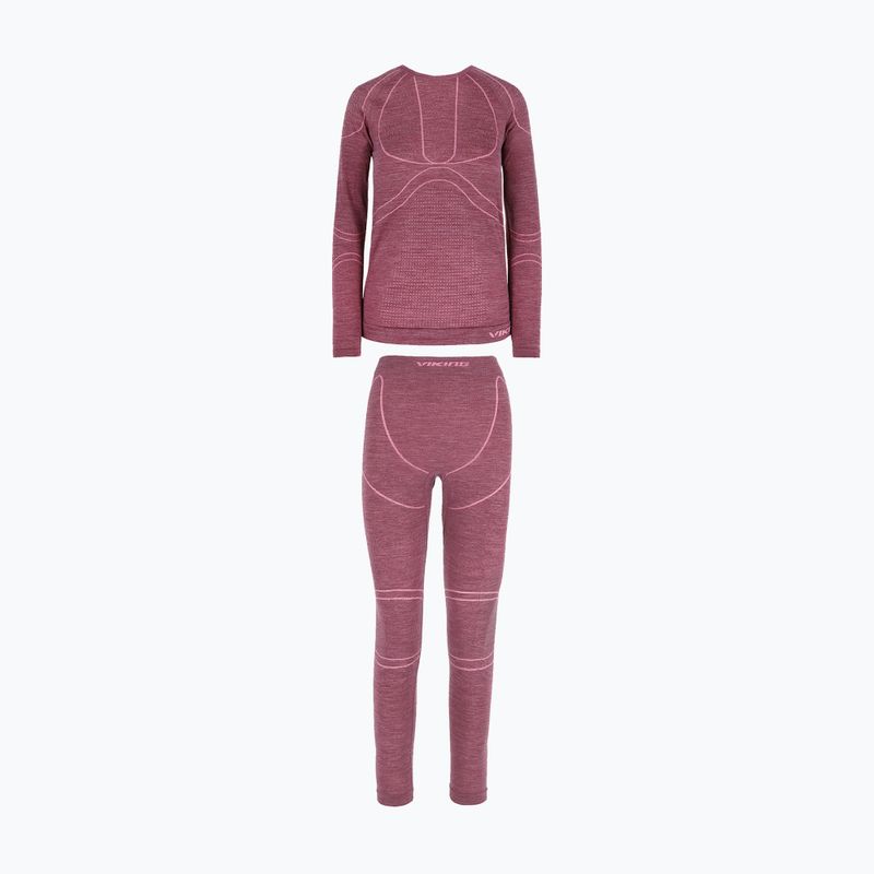 Completo intimo termico da donna Viking Lan Pro claret/light pink