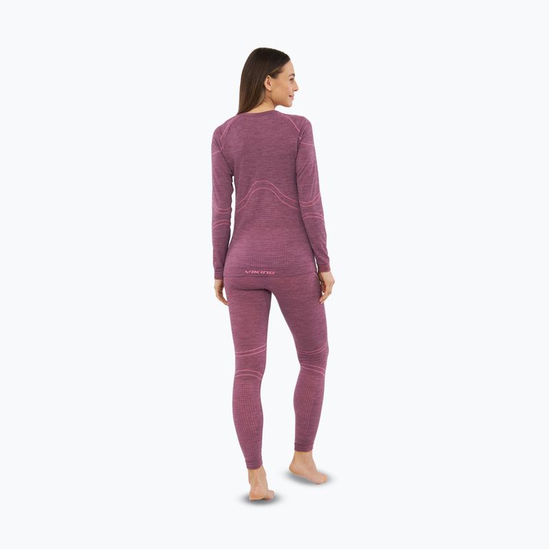 Completo intimo termico da donna Viking Lan Pro claret/light pink 6