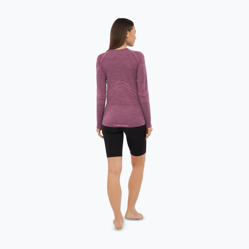 Maglia termica da donna Viking Lan Pro claret/light pink 3