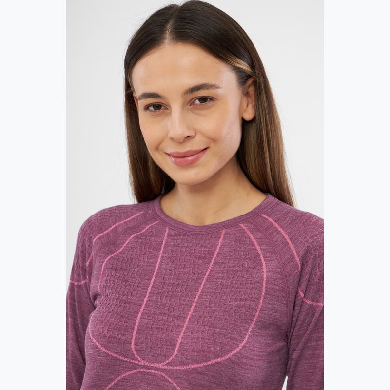 Maglia termica da donna Viking Lan Pro claret/light pink 4