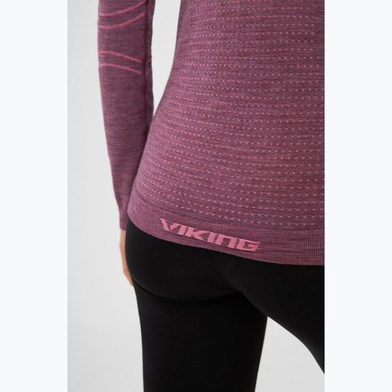 Maglia termica da donna Viking Lan Pro claret/light pink 6