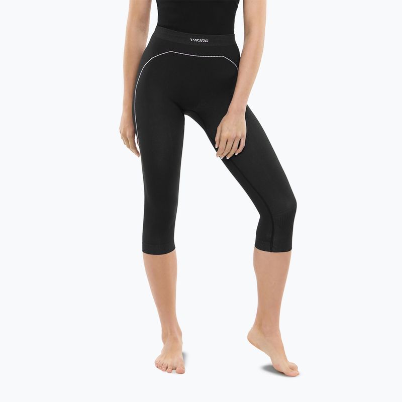 Pantaloni termici da donna Viking Etna 2.0 3/4 black/purple