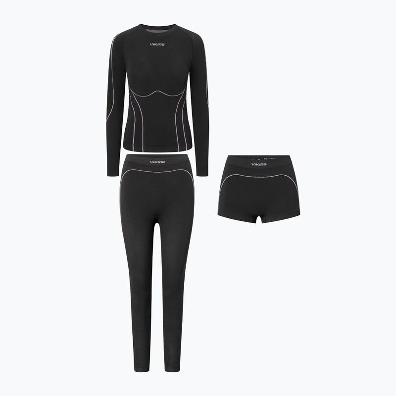Set intimo termico da donna Viking Eiger 2.0 black/purple