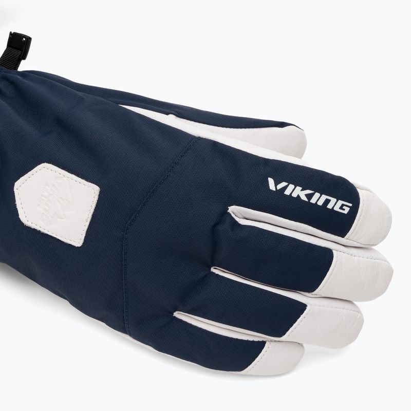 Guanti da sci uomo Viking Sven Ski navy/white pelle 5