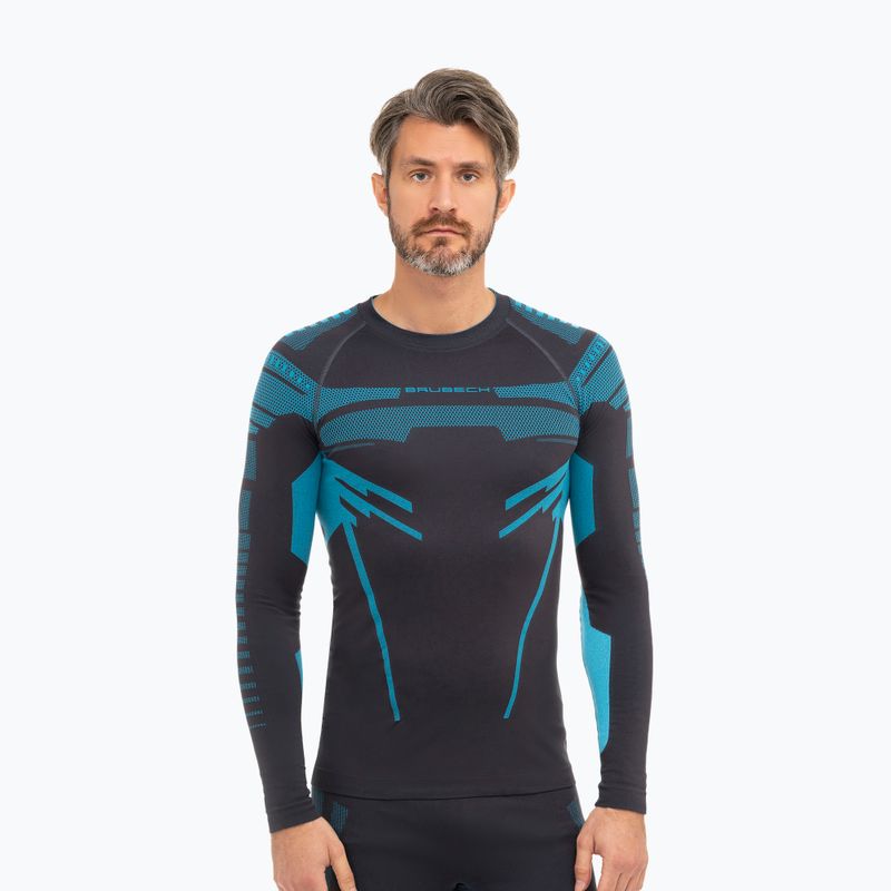Maglia termica a manica lunga da uomo Brubeck Dry graphite/blue