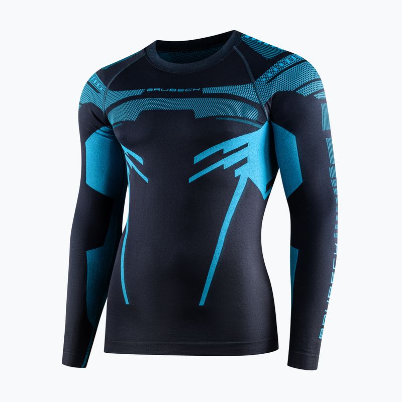 Maglia termica a manica lunga da uomo Brubeck Dry graphite/blue 3