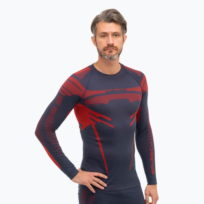 Maglia termica da uomo Brubeck Dry blu scuro/rosso