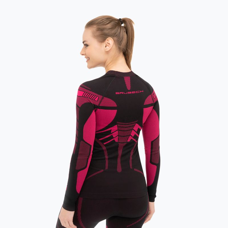 Maglia termica da donna Brubeck Dry nero/fucsia 2