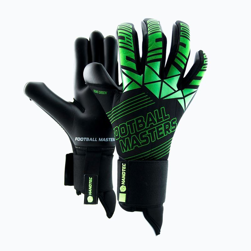 Guanti da portiere per bambini Football Masters Fenix nero/verde 4